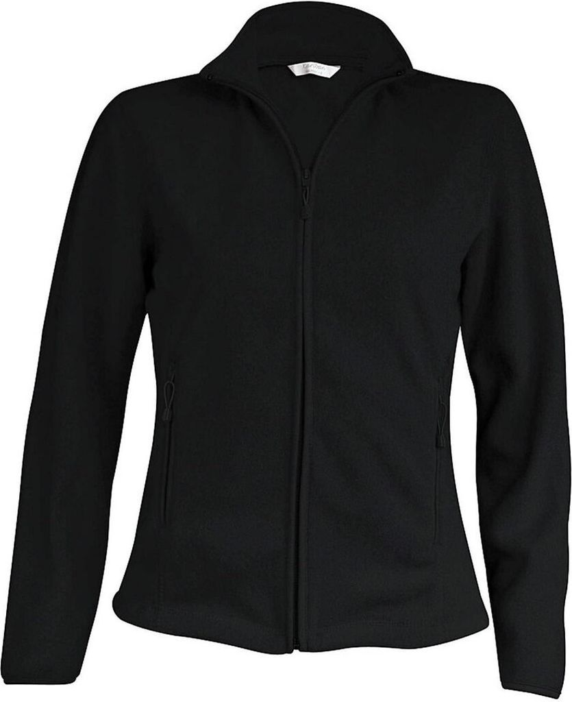 Kariban Damen Fleece Jacke Micro Fleecejacke Windjacke Winterjacke, Größe:3XL, Farbe:Schwarz