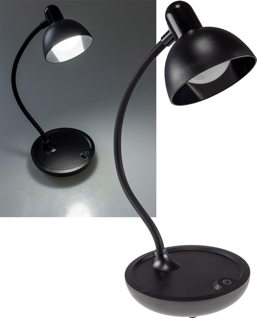LED Tischleuchte mit Schwanenhals Batterie dimmbar warmweiß Produktbild 