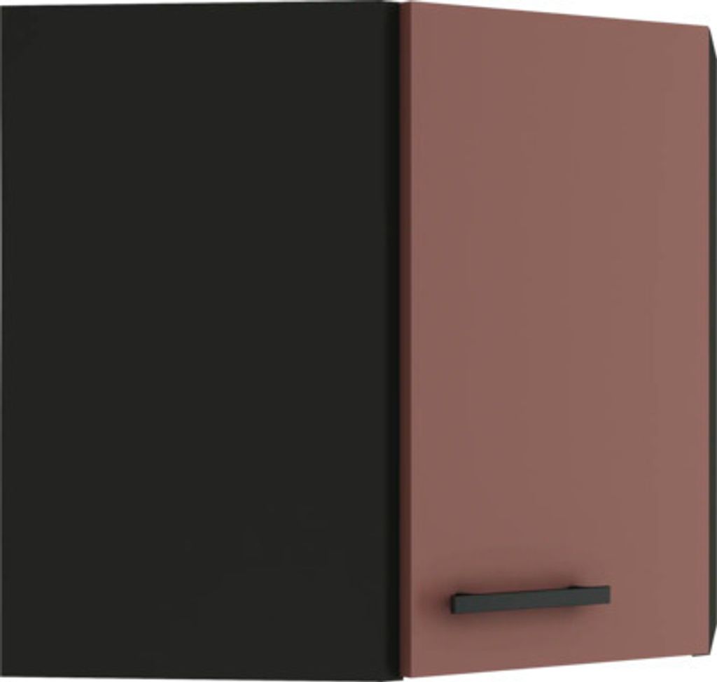 Optifit Eckhängeschrank Nizza407 BxTxH 60 x 34,6 x 57,6 cm rostrot matt zerlegt Anschlag reversibel KUNI OED606-9+