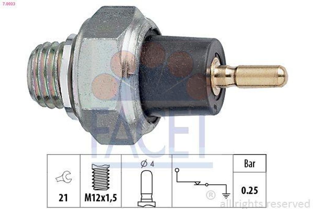 FACET 7.0033: Oliedrukschakelaar, oliedruksensor Productafbeelding 