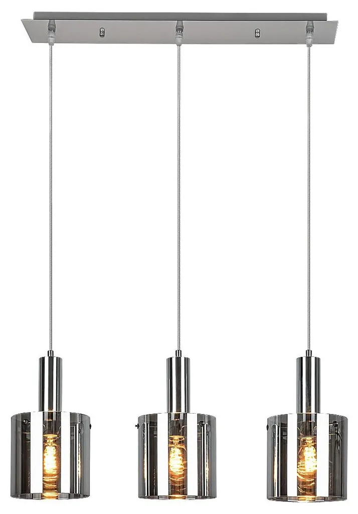 Éclairage de table suspension 3 spots design moderne argenté noir gris - 4