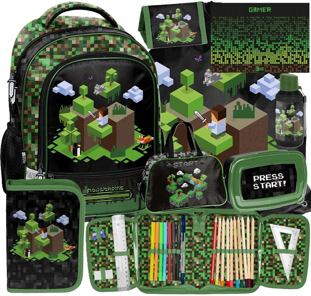 8 teile Schulrucksack MINECRAFT Ergonomisch ranzen rucksack Produktbild 