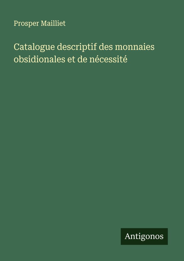 Beschreibender Katalog der Obsidian- und Notmünzen