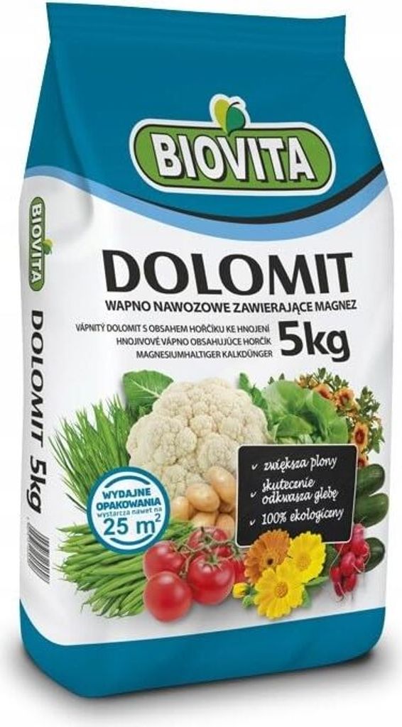 BIOVITA Dolomit Calcium- und Magnesiumdünger Öko-Dünger für Pflanzen (5 kg)