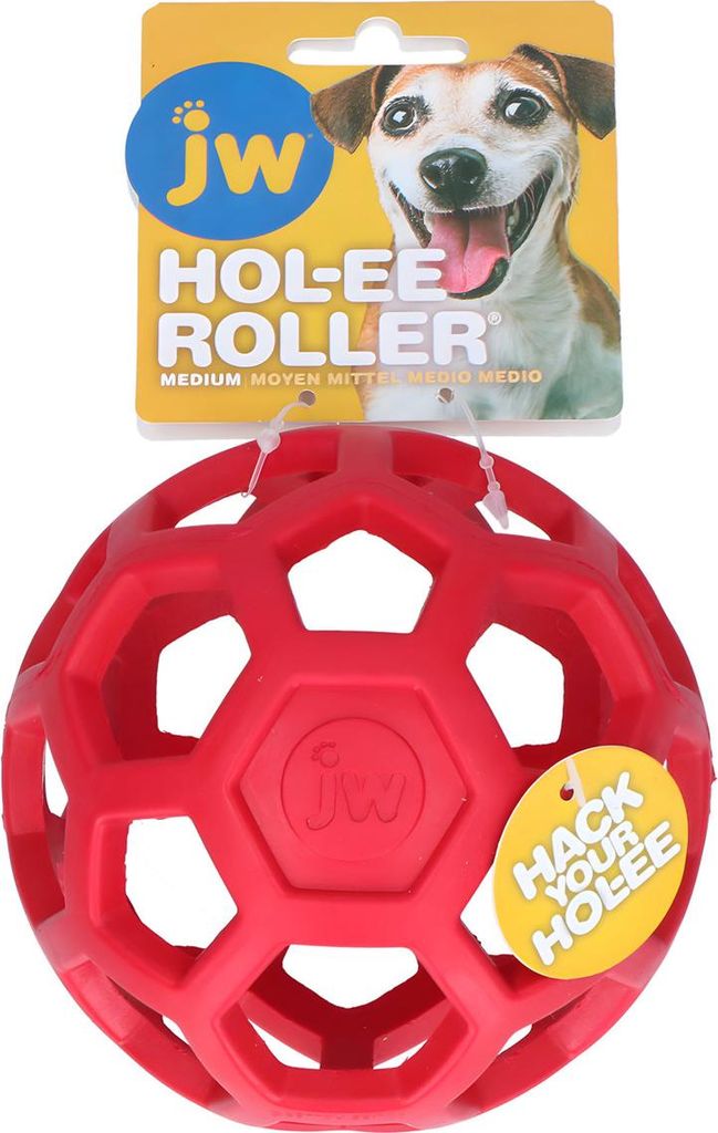 JW PET Honden speelgoed, Hol-ee Roller, rood, maat: Medium Productafbeelding 