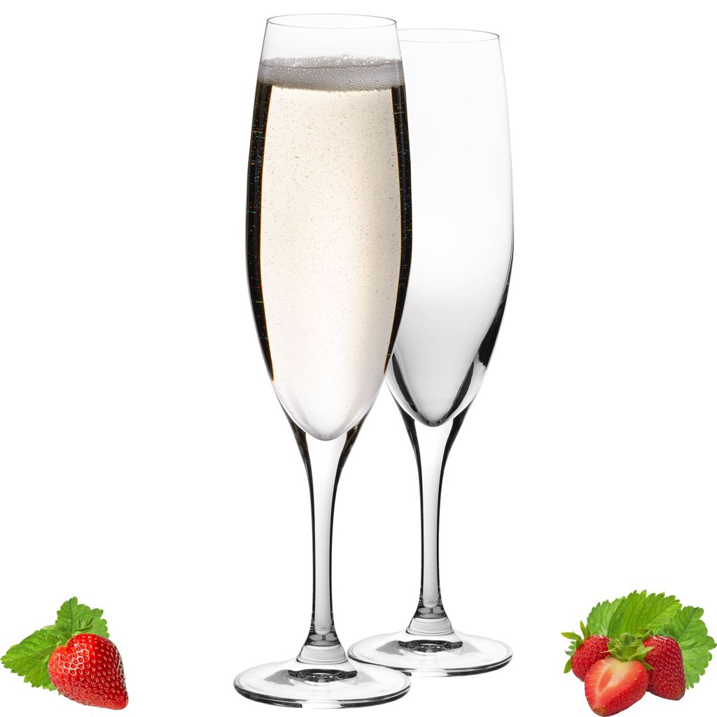 PLATINUX Champagnergläser 180ml (max. 215ml) Sektgläser aus Crystalline Glas Sektkelche Set 2-Teilig Spülmaschinenfest