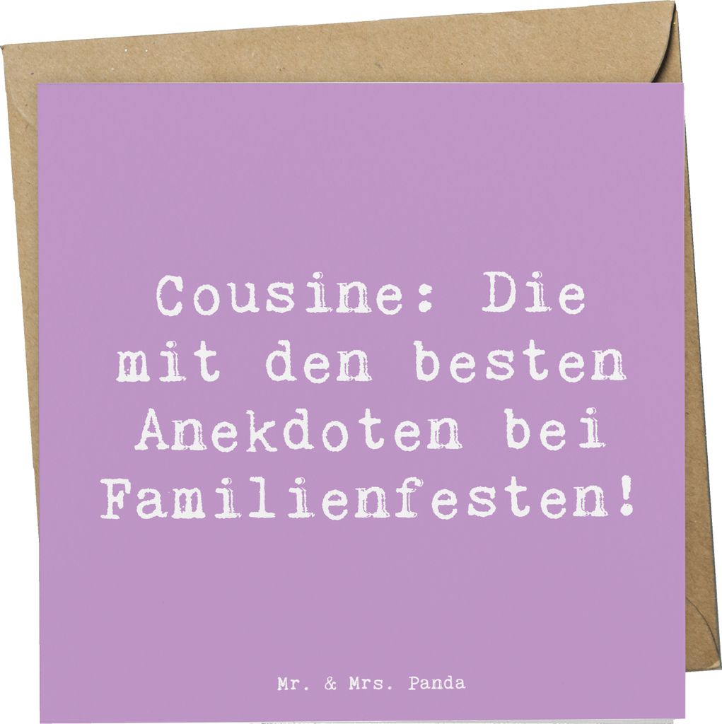 Mr. & Mrs. Panda Deluxe Karte Spruch Cousine Anekdoten - Produktbild 