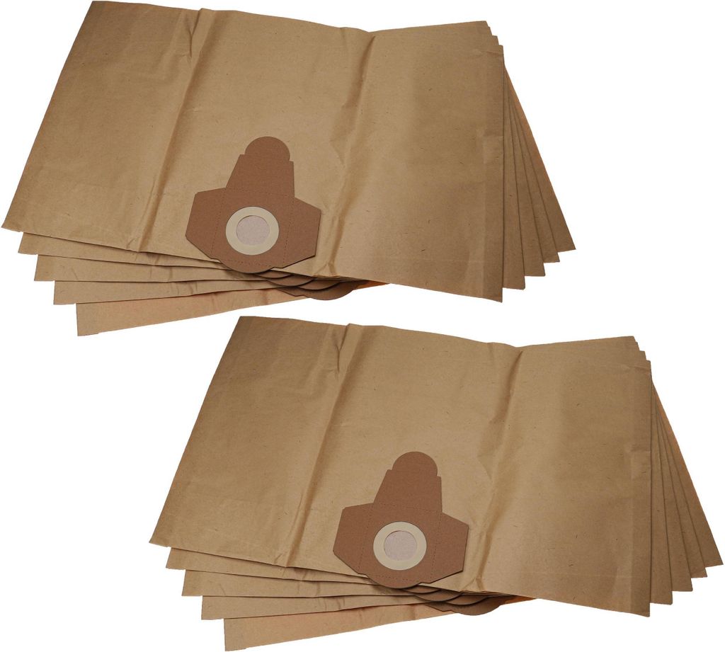 vhbw 10x Staubbeutel kompatibel mit Parkside PNTS 1500 B3 IAN 97734, PNTS 23 E, PNTS 1500 D5, PNTS 1500 C4 Staubsauger - 38,5cm x 26cm braun