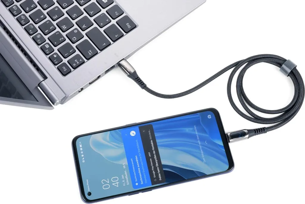 Câble de Charge Rapide USB-C vers Lightning Noir 1m Idéal pour Voyage