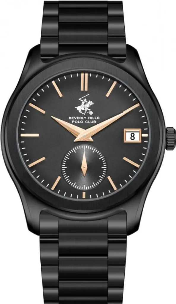 Montre homme grise en acier brossé cadran graphite Beverly Hills