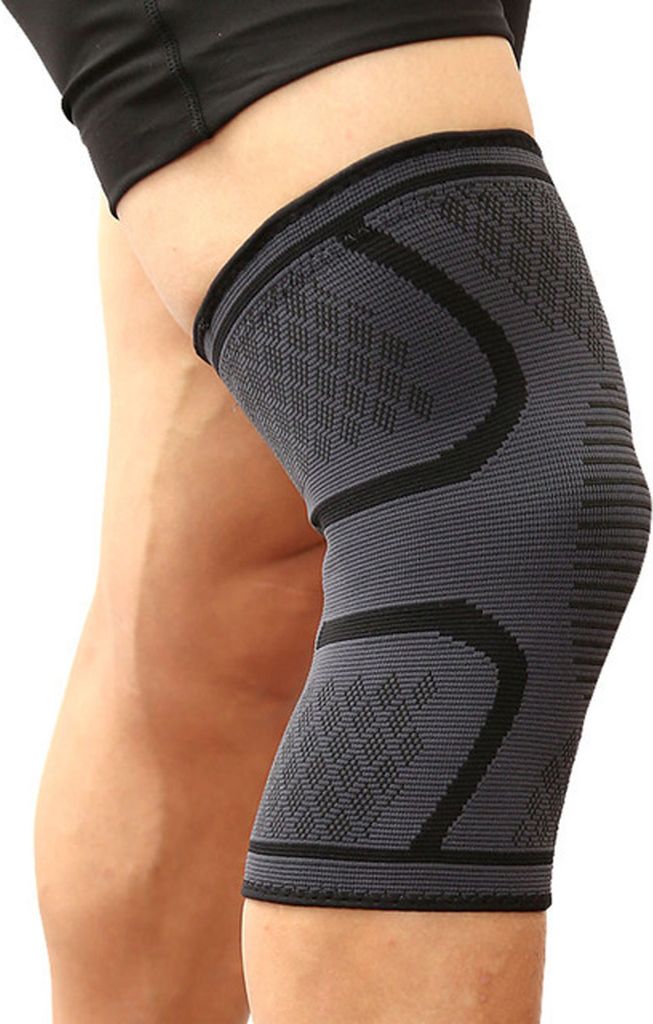 Elastische, atmungsaktive Knieschoner für den Sport (Schwarz, XL)
