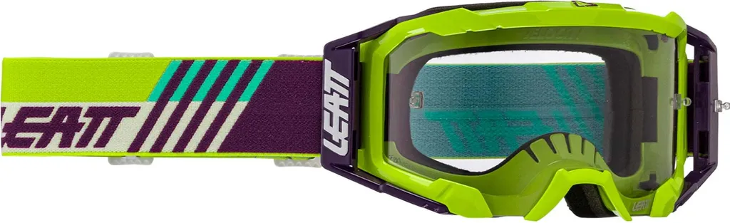 LEATT Velocity 5.5 Lunettes Motocross Pare-Balles Jaune Lime et Violet