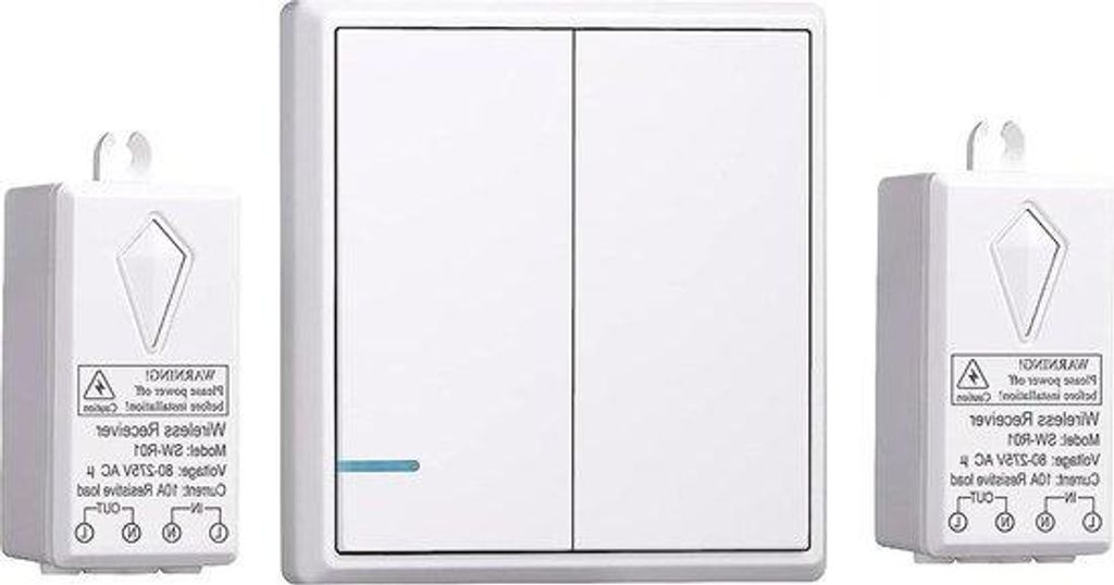 Drahtlose Lichtschalter-Set mit Fernbedienung für Innen und Außen - keine Wandmontage erforderlich - Flachdeckenventilatoren - bidirektionale Sch...