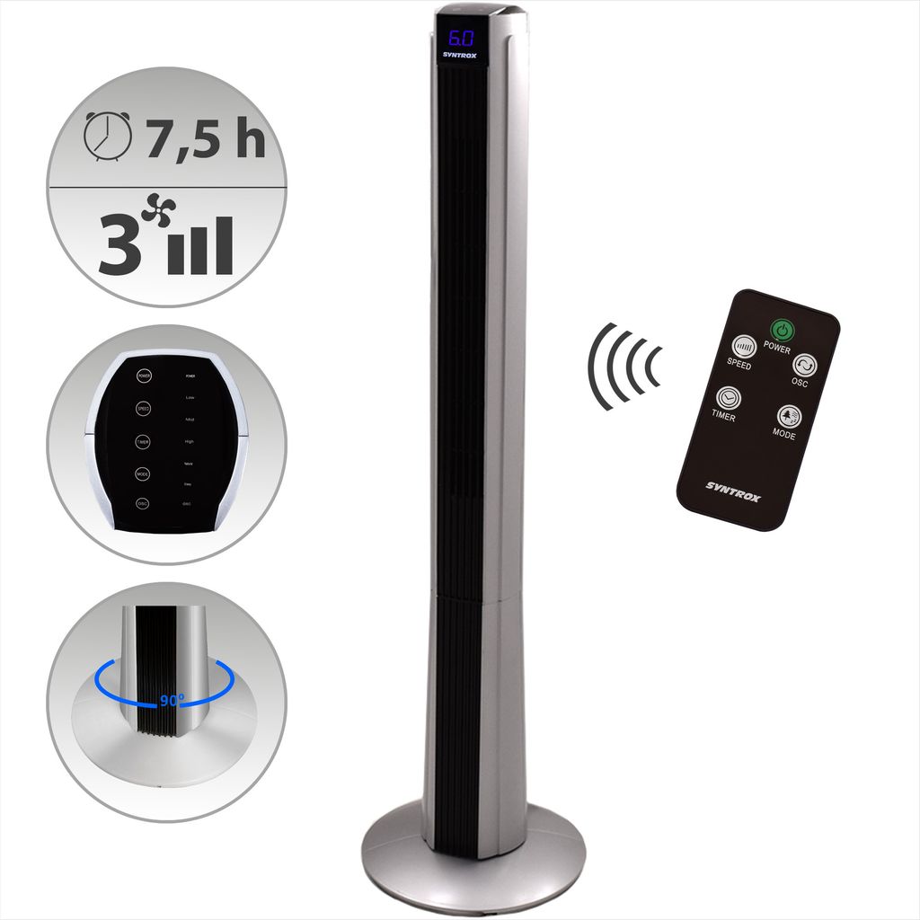 Syntrox Germany Turmventilator 50W mit Timer und Produktbild 