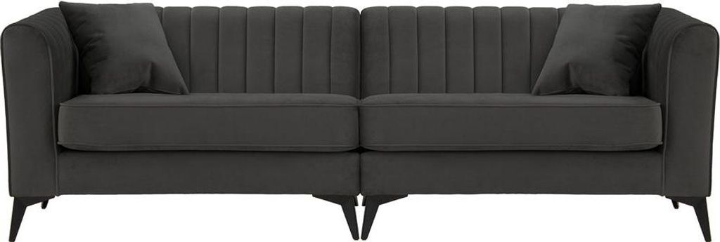 4-Sitzer Sofa Mary in der Mitte verbunden aus medizinischem Schaumstoff-Velluto 19-matte black