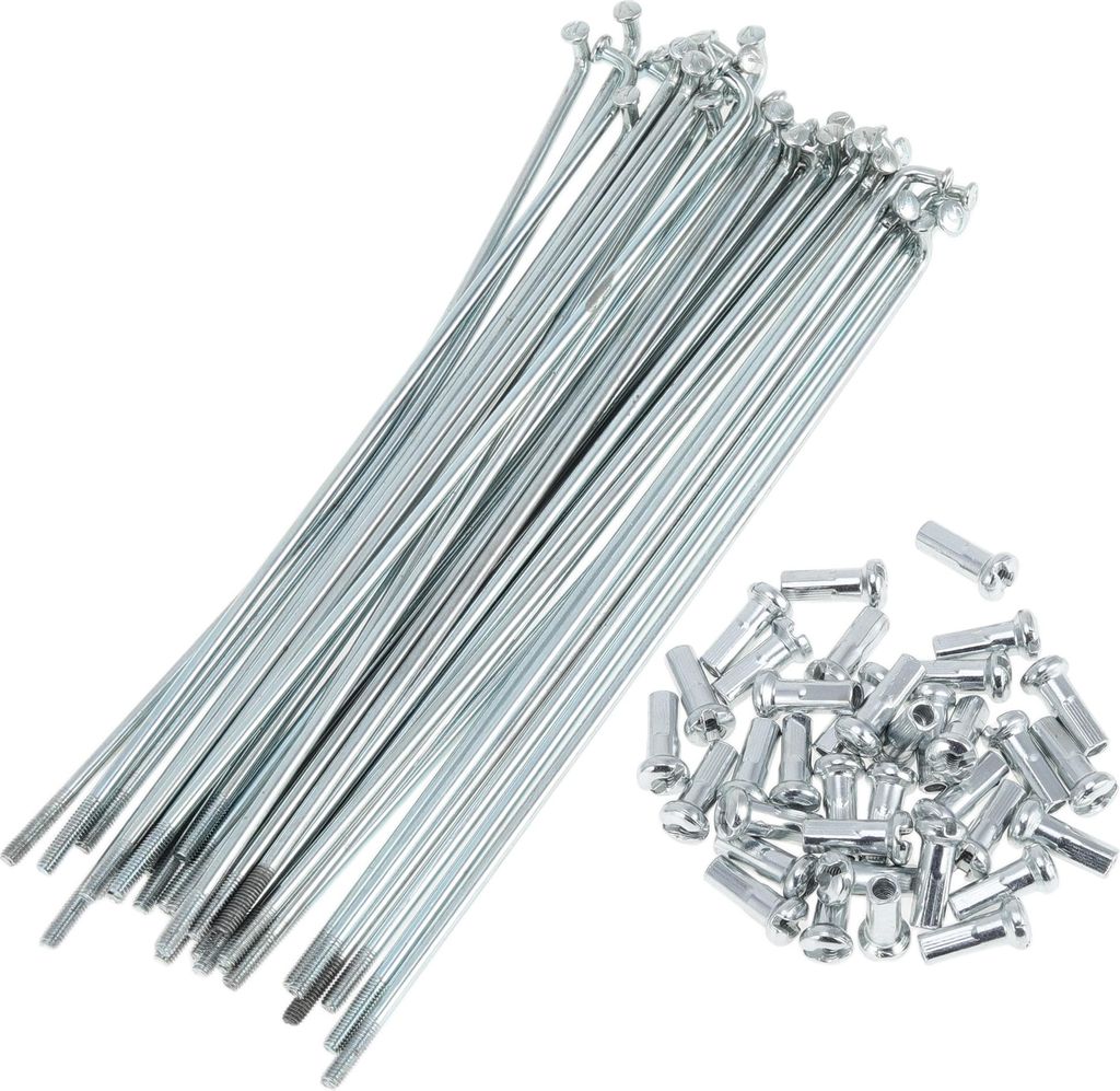 36 Set 13G Fahrradspeichen 138mm Fahrradrad Speichen Verzinkter Kohlenstoffstahl Silberton