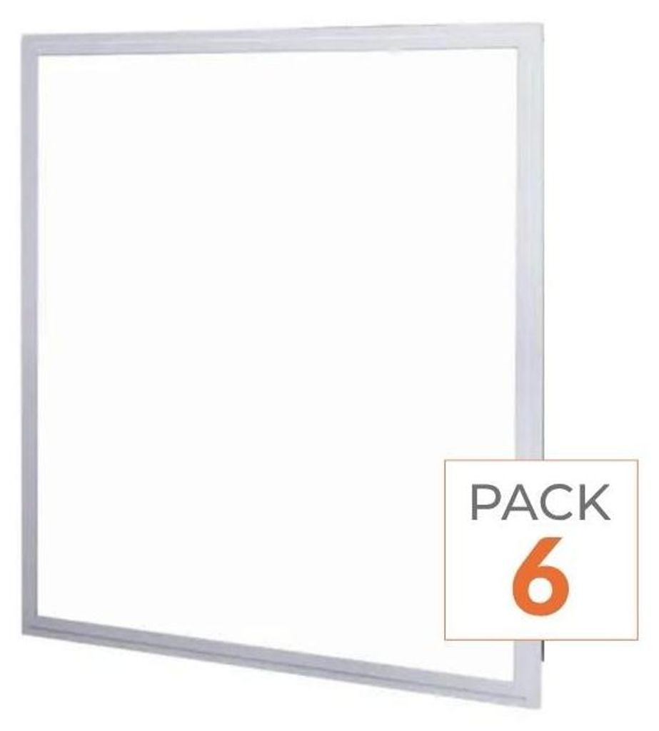 6er-Pack – LED-Paneel 60 x 60 cm, 40 W, Weiß – Neutralweiß 4000 K – 5500 K