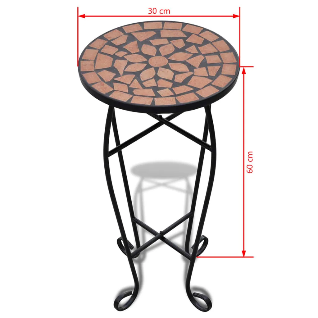 Table d'appoint robuste en mosaïque terre cuite résistante à l'eau