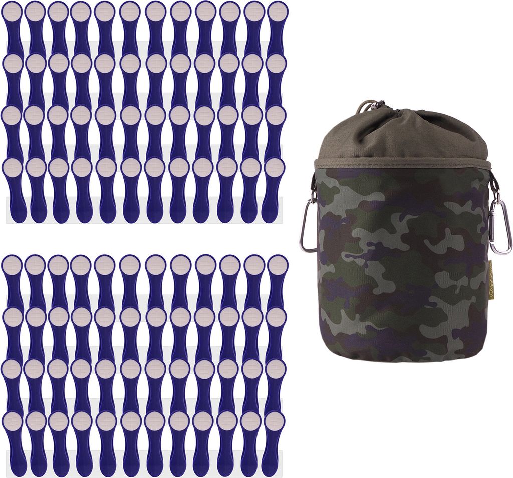 trendfinding 96 Wäscheklammern Indigo-Weiß Edelstahl und 1 Produktbild 