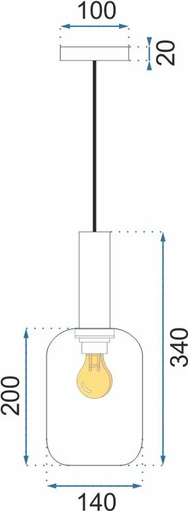Suspension Pour Cuisine ou Salle à Manger Toolight APP458-1CP Orange - 8