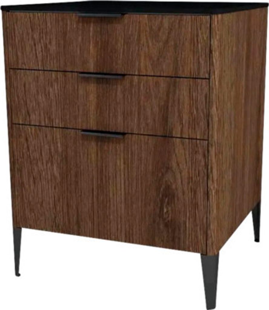 Kommode mit 3 Schubladen Devo Lotos 76x60x53 cm bronze expressive oak/schwarz