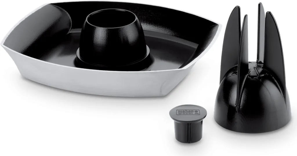 Porte-volaille Weber Style 6731 avec Bac Récupérateur de Jus Intégré