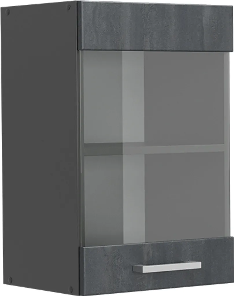 Meuble vitré Vicco R-Line 40cm finition Béton noir, design industriel