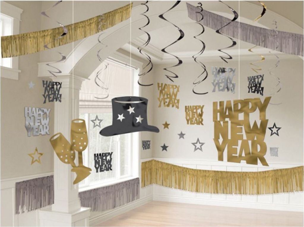 Amscan 240173, Folie, Schwarz, Gold, Silber, Mottoparty, 30 Produktbild 