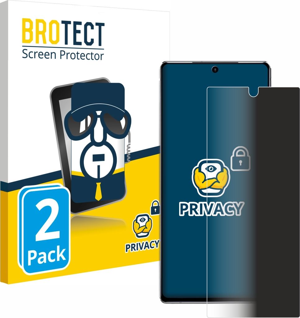 2x BROTECT Sichtschutzfolie für Samsung Galaxy Note 20 5G Anti-Spy Privacy Sichtschutz Blickschutz Folie Blaulicht-Schutz