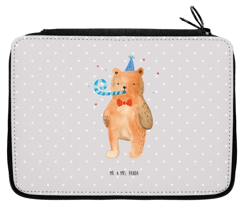 Mr. & Mrs. Panda Schreibmappe Bär Geburtstag - Grau Pastell - Geschenk, Alles Gute, Federmäppchen, Happy Birthday, Teddy, Glückwunsch, Federtasc...