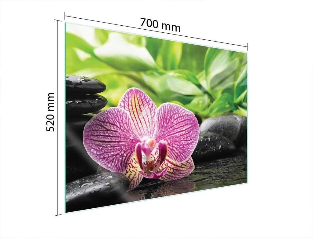 Coprifornelli 70x52 Vetro Orchidea - Proteggi la Cucina con Allegria - 2
