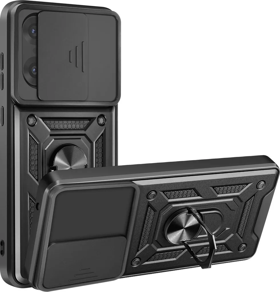 Avizar, Custodia OnePlus Nord CE5 con supporto ad anello e protezione della fotocamera, nero