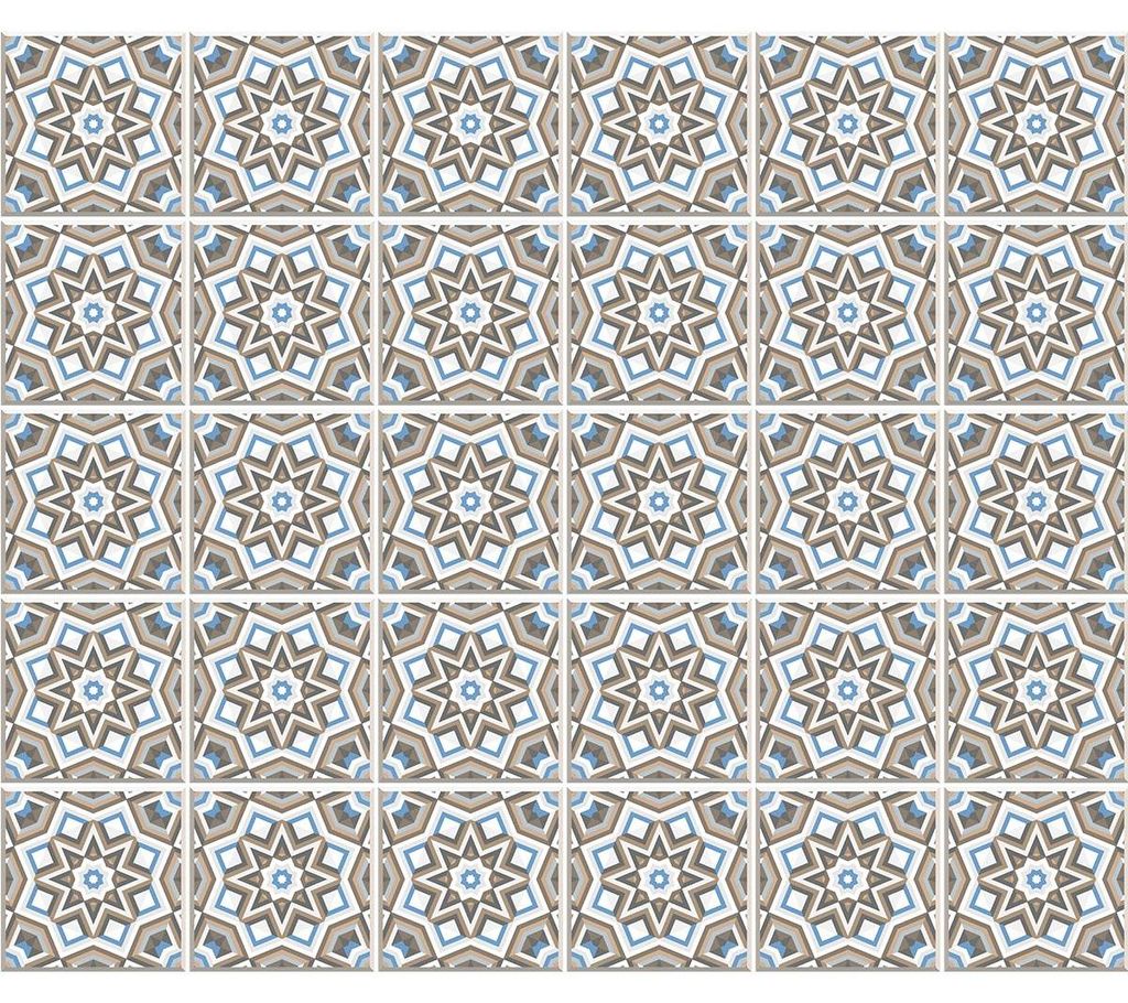 Selbstklebende Fliesenaufkleber für Küche und Bad – 30 Zementfliesenaufkleber (AZULEJOS PUCCI) – 30 Aufkleber 20 x 20 cm