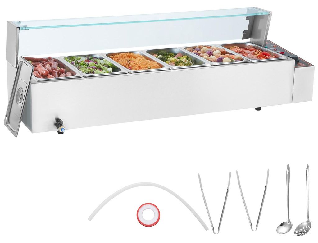 VEVOR 8-Pfannen Gewerblicher Speisenwärmer, 8 x 8QT Produktbild 
