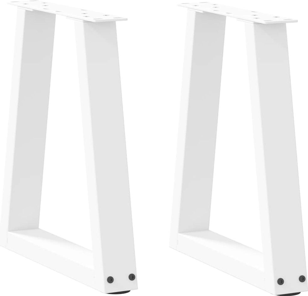 Esstisch Beine V-Form 2 Stück Weiß 28x(42-43,3) cm Stahl