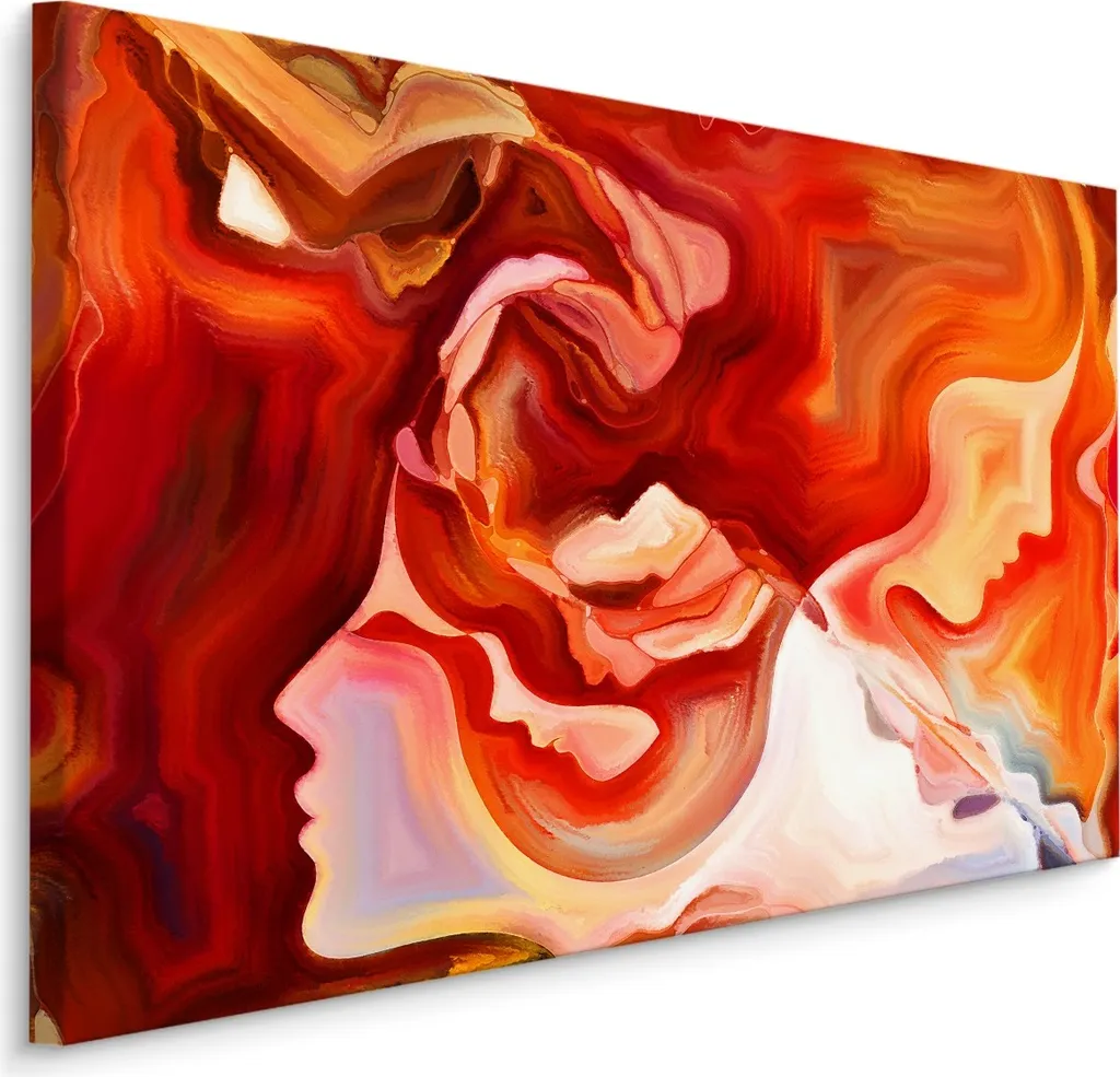 Favolosa carta da parati su tela 120x80 cm XXL stampa d'arte volti donne astratto