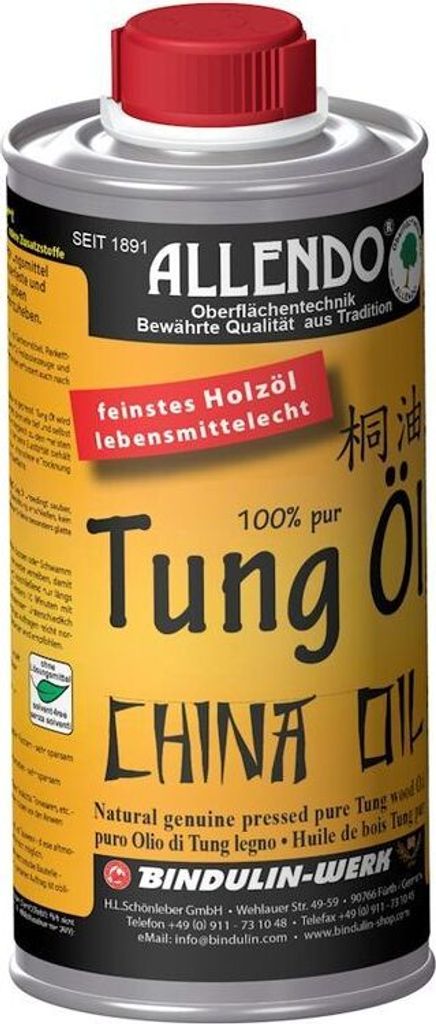 Allendo® 100% pures Tung Öl, für Innen & Außen, Produktbild 