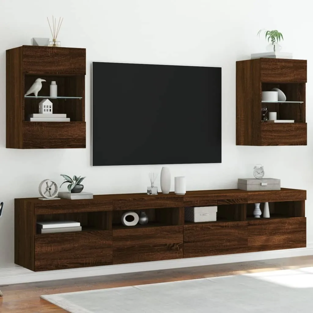 Organizza il Salotto: Set 2 Armadi TV Sospesi LED Maison Exclusive