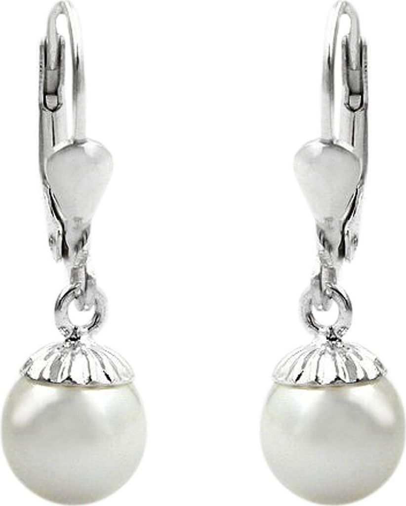 Brisur Ohrhänger Ohrringe Hänger mit Perle 8mm echtes 925 Silber für Damen