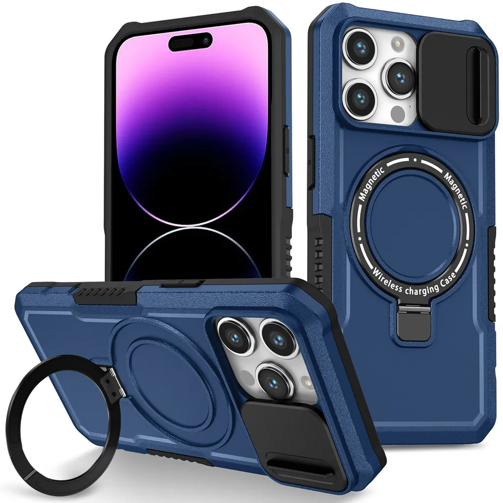 Custodia per iPhone 14 Pro, compatibile con MagSafe, antiurto, resistente ai graffi, custodia trasparente blu