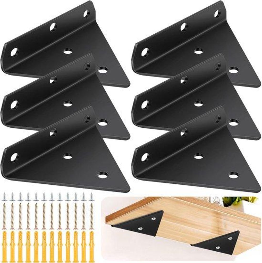 Schwarze 8cm Dreieckregalhalter 2Stk