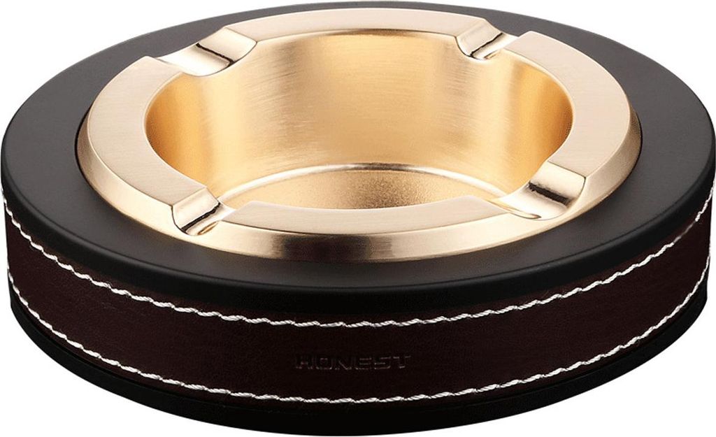 Luxus-Zigarren-Aschenbecher aus Kunstleder, Zinklegierung, Produktbild 