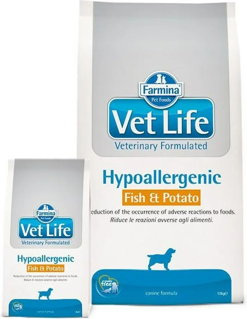 Scheda Tecnica Farmina Vet Life Hypoallergenic Pesce e Patate 12 kg Cane
