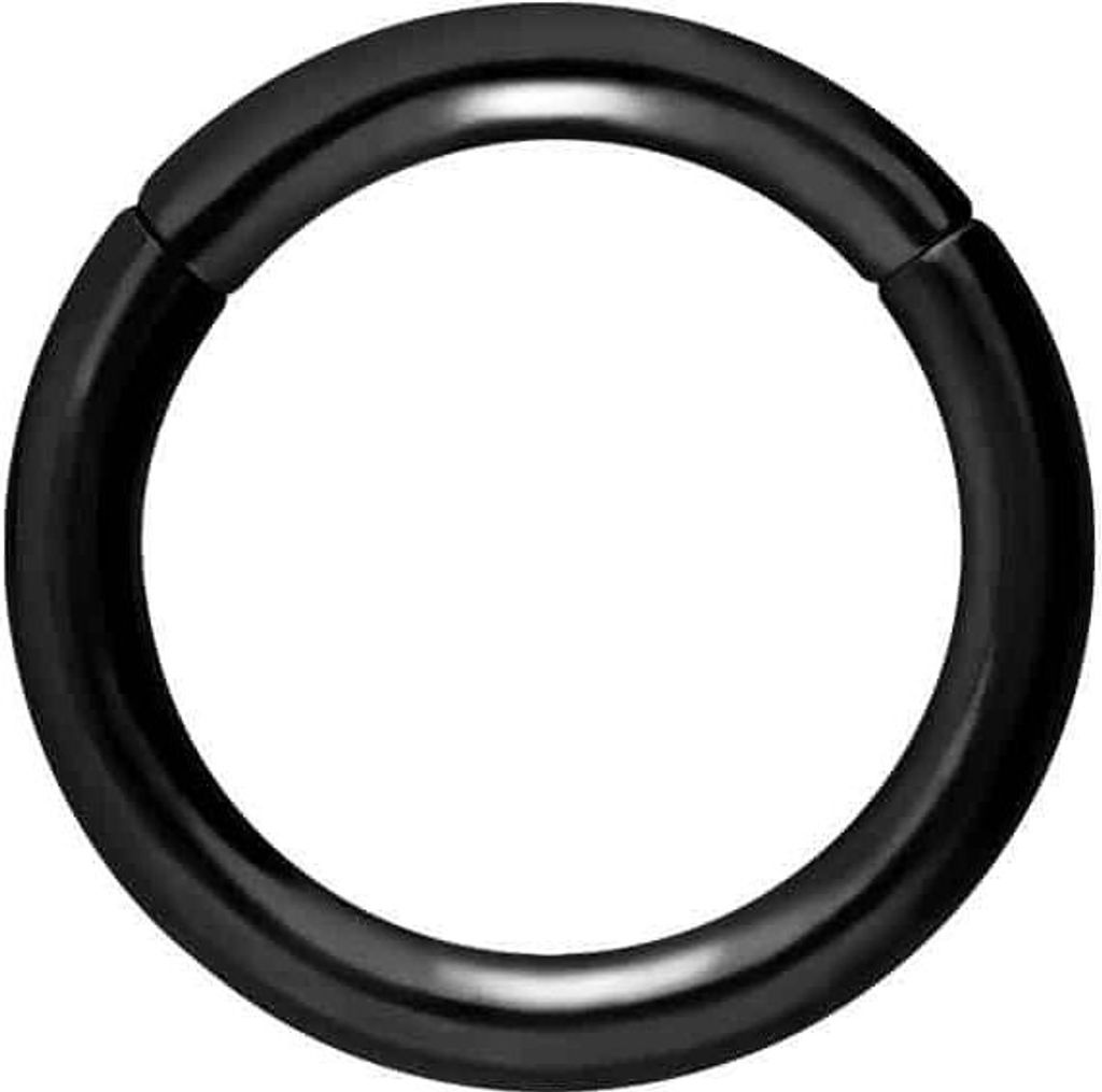 Ohrpiercing, Nasenpiercing, Septum Piercing Chirurgenstahl Segmentring Clicker Schwarz Innendurchmesser: 9mm + Stabstärke: 1,6mm
