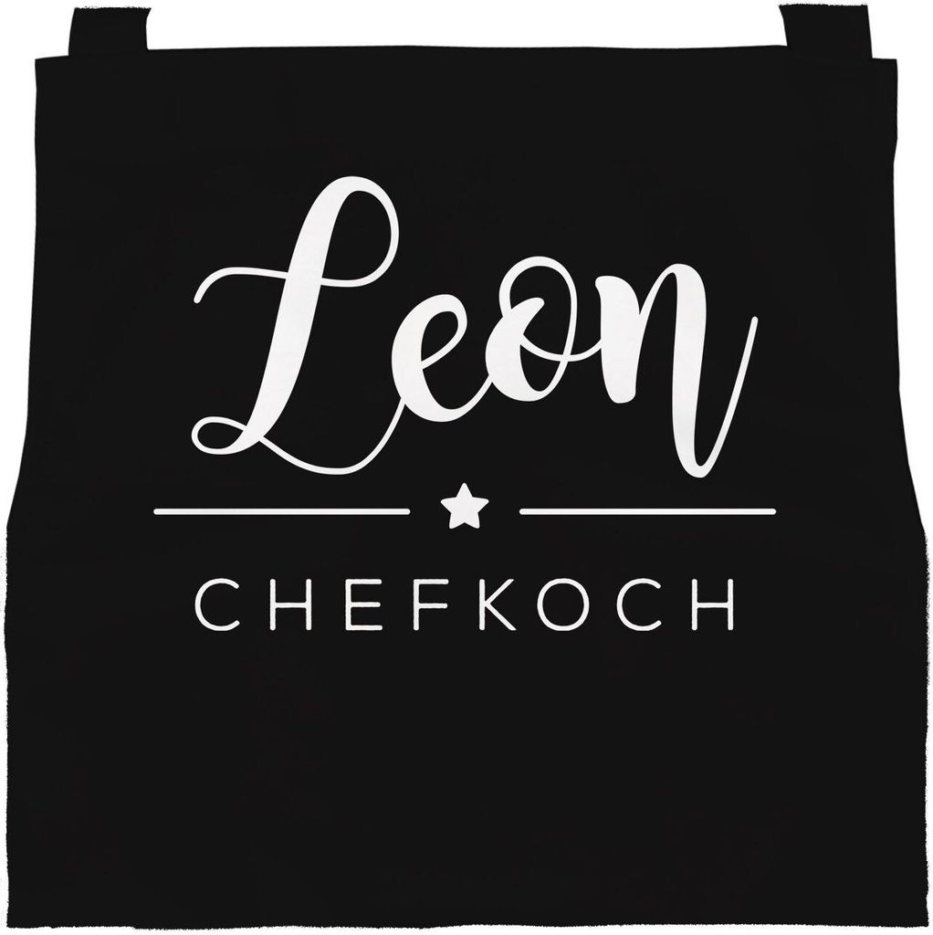Personalisierte Kinderschürze mit Namen Chefkoch/Chefköchin Kochschürze Sterne-Koch Kinder SpecialMe Koch schwarz 3-6 Jahre