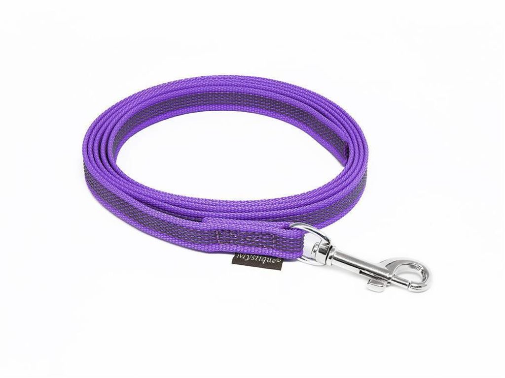 Mystique Gummierte Leine 12mm mit Handschlaufe Standard Karabiner lila 3m
