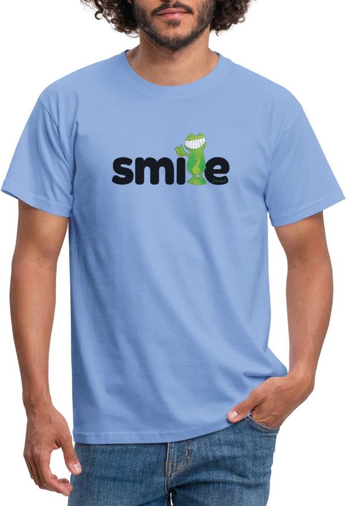 Spreadshirt Janosch Günter Kastenfrosch Smile Design Männer T-Shirt, XL, Carolina Blue