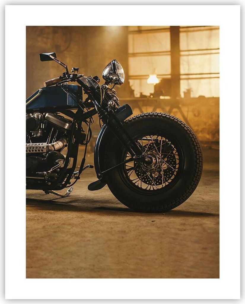 Poster - Poster ohne Rahmen - Motorrad Motor - 40x50 cm - Wand Bild - Wanddeko - Wandbilder - Kunstposter - Wandposter - Bilder - Kunstdruck - Wand...