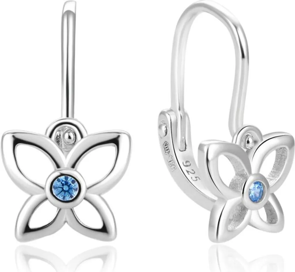 Boucles d'oreilles fille anti-allergie papillon argent - Confort total