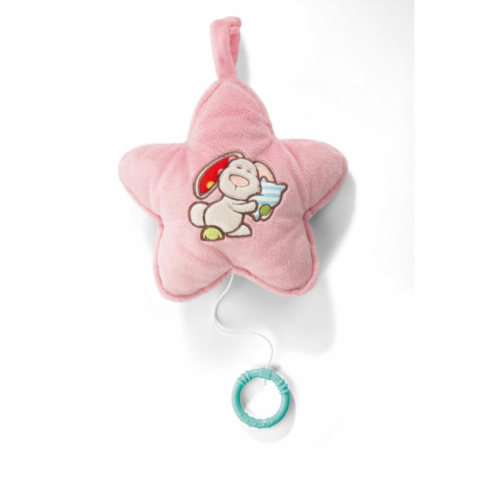 NICI 42071 My First Spieluhr Stern mit Hase Tilli, 20 x 20 cm, beige